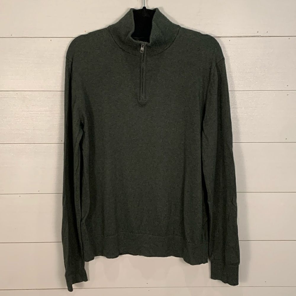 Banana Republic dark green cotton cashmere blend lightweight sweater size medium